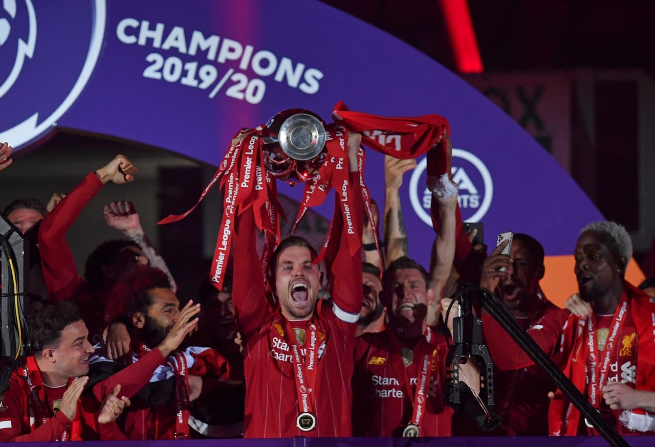 Las mejores imágenes de los festejos del los campeones de la Premier League 2019-2020.