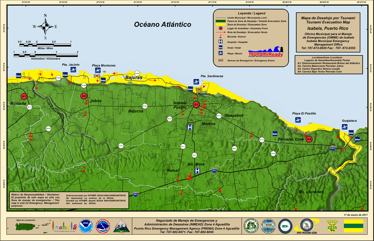 Mapa de desalojo de Isabela