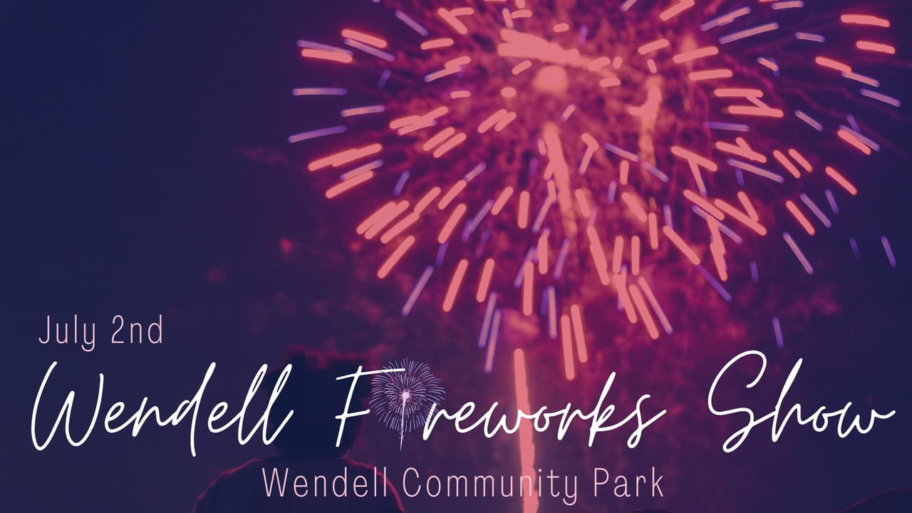 <b>Evento</b>: Wendell Fireworks Show
<br>
<b>Fecha</b>: 2 de julio 
<br>
<b>Lugar</b>: Wendell Community Park. 601 W. Third St. Wendell, NC. 27591
<br>
<b>Sitio web</b>: 
<a href="https://www.facebook.com/events/981279179710846">https://www.facebook.com/events/981279179710846</a> 
<br>
<br>Tomando el centro de atención el 2 de julio, este domingo de diversión en Wendell Community Park comienza a las 6:00 p. m. con camiones de comida, música y más para disfrutar antes de un espectáculo de fuegos artificiales a las 9:00 p. m. Tenga en cuenta que habrá estacionamiento limitado disponible en el sitio, pero los autobuses de enlace gratuitos se moverán entre el centro de Wendell y el parque.