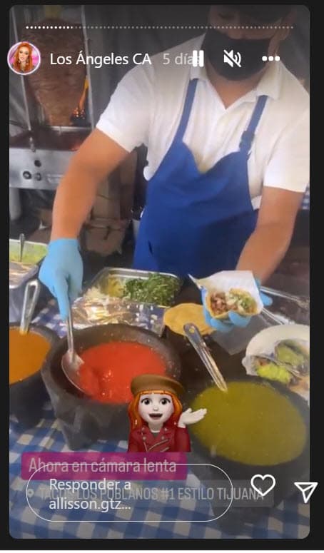 En Los Ángeles se ha dado el gusto de estar más cerca de su natal México degustando algunos tacos. 
<br>