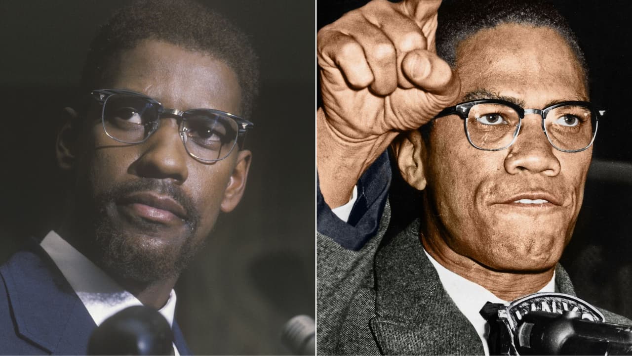 Denzel Washington en 'Malcolm X' y Nelson Mandela
