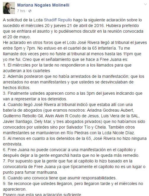 Argumentos contra Free Juana