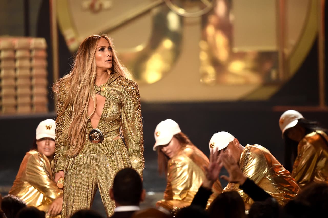 Jennifer López durante su participación en los MTV Video Music Awards 2018.