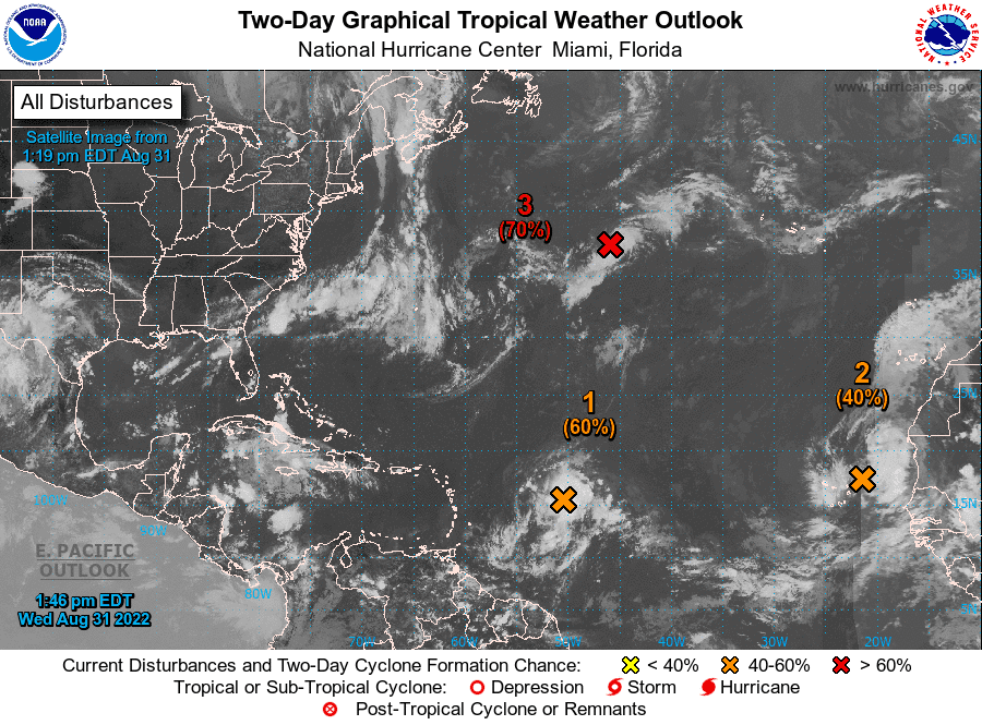 Tres disturbios en el Atlántico pueden convertirse en ciclón tropical, uno estará cerca de Florida