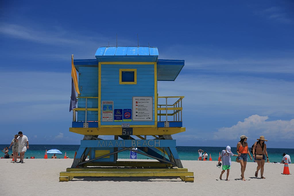 Las casetas de salvavidas de Miami Beach son consideradas atracciones turísticas.
