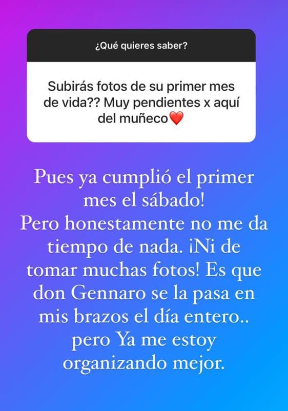 Y es que Gennaro no le da tiempo a su mami más que para apapacharlo.