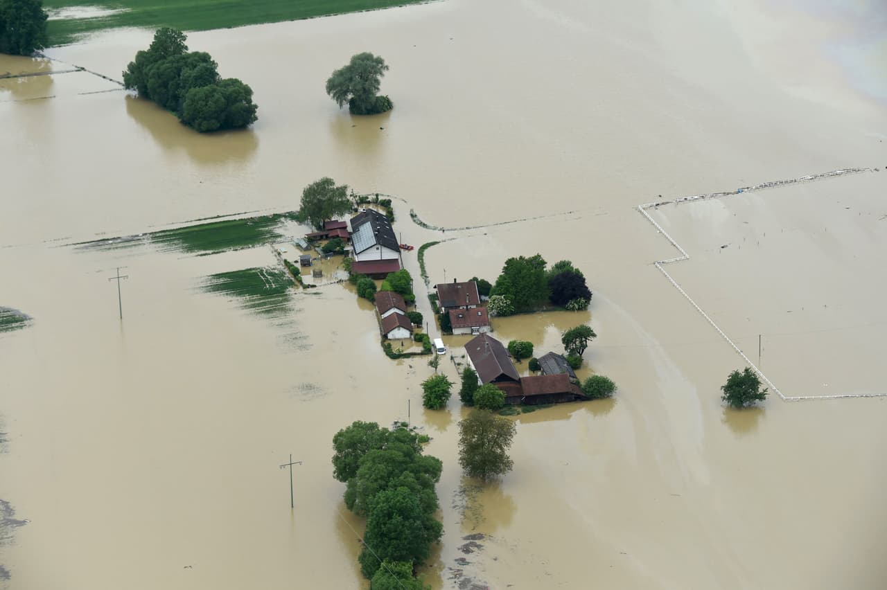 Las lluvias dejaron bajo el agua a Simbach am inn, pueblo del distrito alemán de Bavaria.