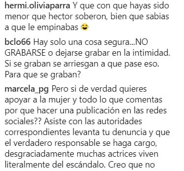 Varios usuarios de Instagram comenzaron a cuestionarle por qué revivir ese escándalo tantos años después, sin embargo, los cuestionamientos fueron subiendo de tono, al grado de insultarla.