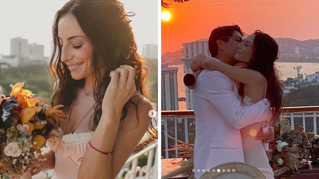 Marimar Vega se casó con un vestido rosa y estrellas en el cabello: así fue su romántica boda