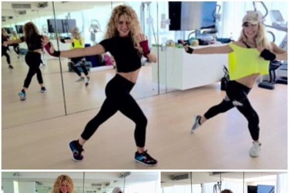 La colombiana compartió esta imagen en su cuenta de Instagram, entrenando con Anna Kaiser.