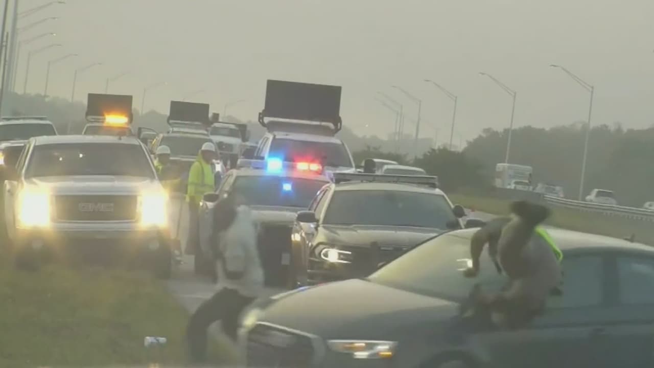Un automóvil fuera de control embiste a un patrullero de carreteras de Florida