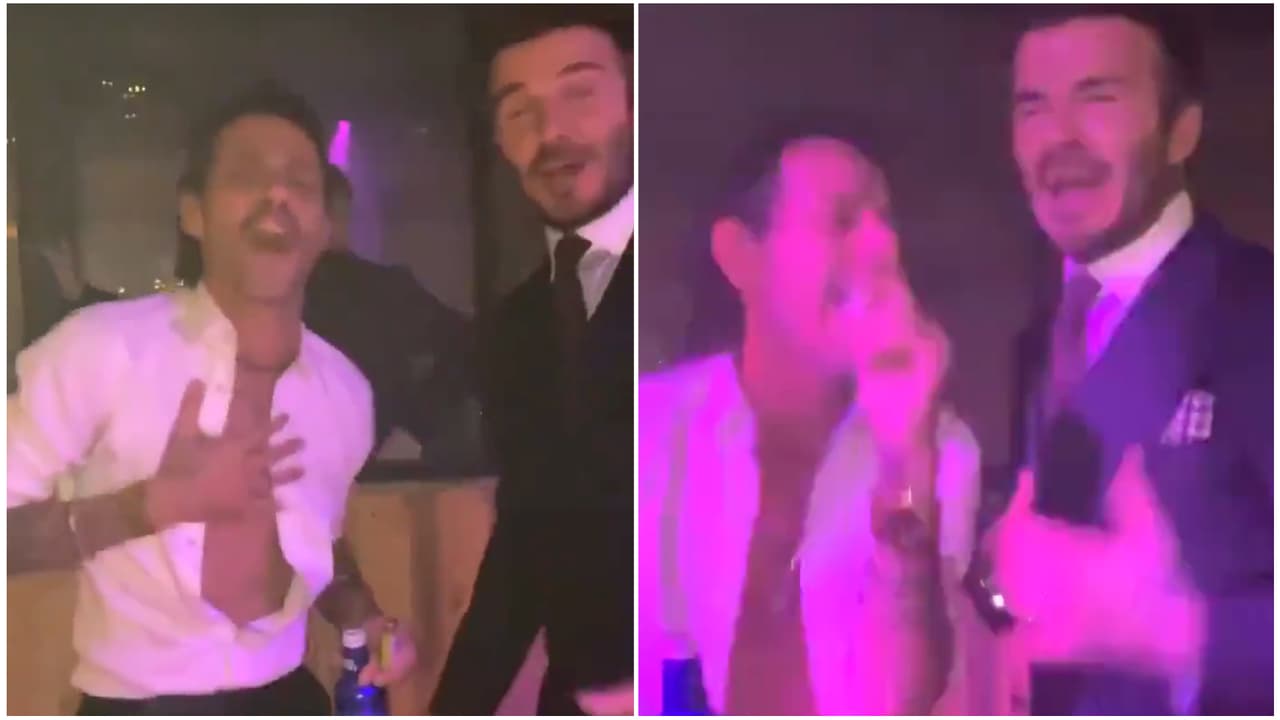 Reviven video de Marc Anthony y David Beckham festejando a más no poder, ¿habrá sido igual en la boda?