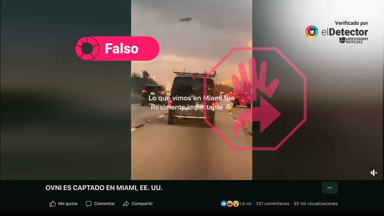Esas imágenes NO son de un ovni sobrevolando Miami, son de un dirigible