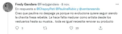 Usuarios en redes sociales critican a Paulina Rubio