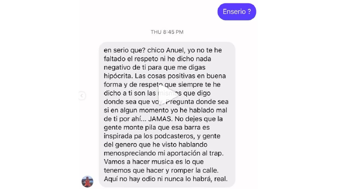 El supuesto mensaje de Bad Bunny a Anuel AA.