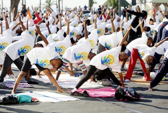 Cientos de niños se unieron a la celebración en Durban.