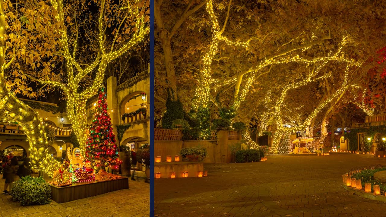 Así luce “Tlaquepaque Arts and Crafts Village” durante la época decembrina.