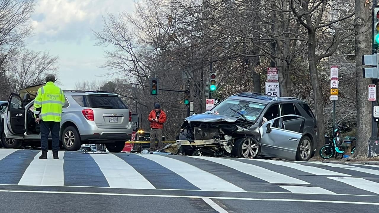 Accidente múltiple frente al Zoológico Nacional deja 7 heridos y cierra la Avenida Connecticut