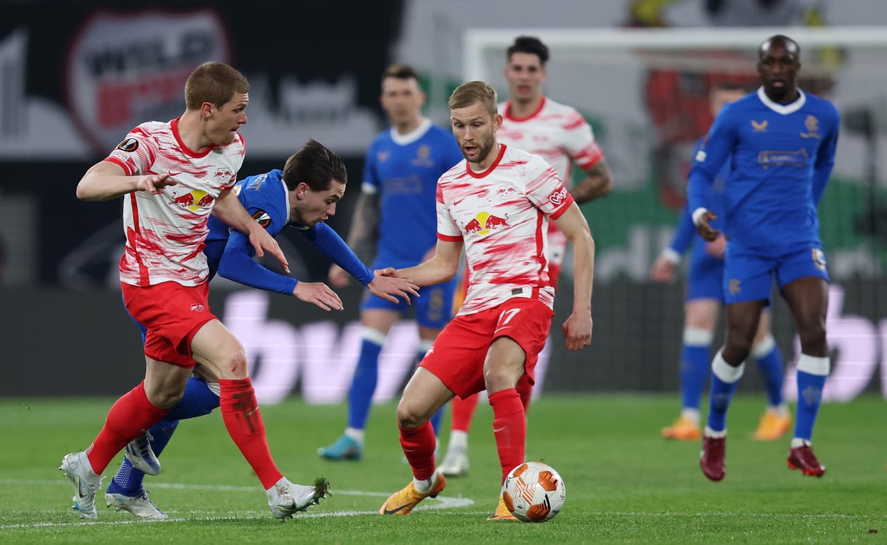 RB Leipzig se llevó una mínima ventaja ante Rangers en la Ida de la Semifinal de la UEFA Europa League.