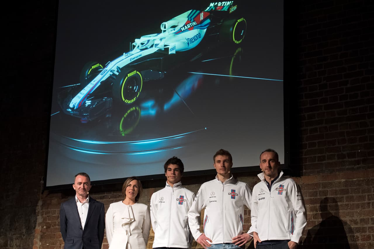 La presentación del monoplaza estuvo a cargo de Paddy Lowe, director técnico; 
<b>Claire Williams, jefa de la escudería</b>; los pilotos Lance Stroll y Sergey Sirotkin, mientras Robert Kubica pilotará en pretemporada y tres sesiones de libres.