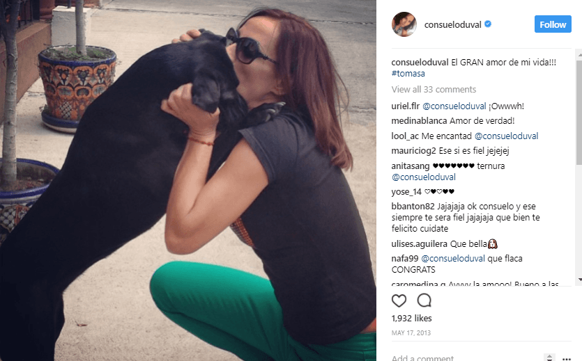 La actriz conocida por el personaje de Federica P. Luche dejó ver lo mucho que ama a su perrita 'Tomasa' con esta publicación .