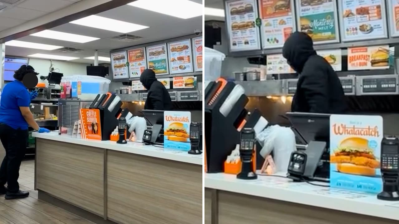 <h3 class="cms-H3-H3">La pelea dentro del restaurante</h3> De acuerdo con la policía, 
<b>el hombre regresó al local y golpeó al gerente varias veces con los puños.</b> 
<br>En medio del forcejeo,
<b> el gerente tomó un bote de basura plástico </b>y lo utilizó mientras intentaba controlar la situación. 
<br>Parte de la pelea fue grabada por un testigo
<b> y difundida en redes sociales. </b>
<br>La grabación muestra al gerente
<b> usando el bote de basura durante la pelea.</b> 
<br>No se observa cómo comenzó todo.