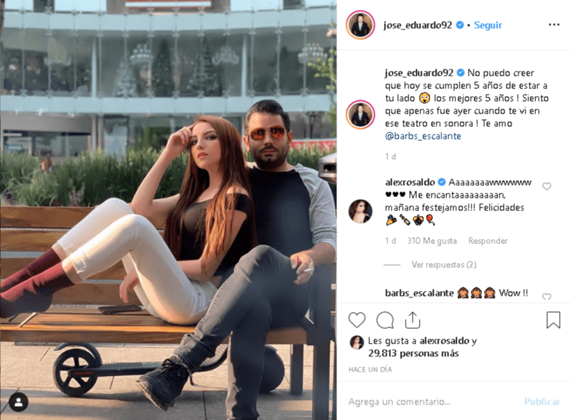 Y el actor de Vino El Amor le dedicó un romántico mensaje en Instagram para celebrarlo.