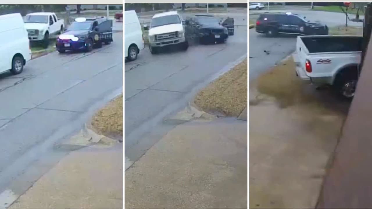 Un
<b>adolescente que manejaba sin licencia perdió el control de su camioneta pick-up</b> en una calle mojada y terminó
<b>chocando contra una patrulla de policía</b>. El accidente ocurrió el viernes 4 de abril, en la cuadra
<a href="https://maps.app.goo.gl/q6nPxJ3eC99DGHDk6" target="_blank">13200 de Mount Castle Drive, en Farmers Branch. </a>