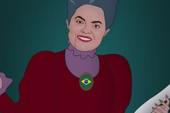 La presidenta de Brasil, Dilma Rousseff es la madrastra de Cenicienta. Cortesía de Saint Hoax.