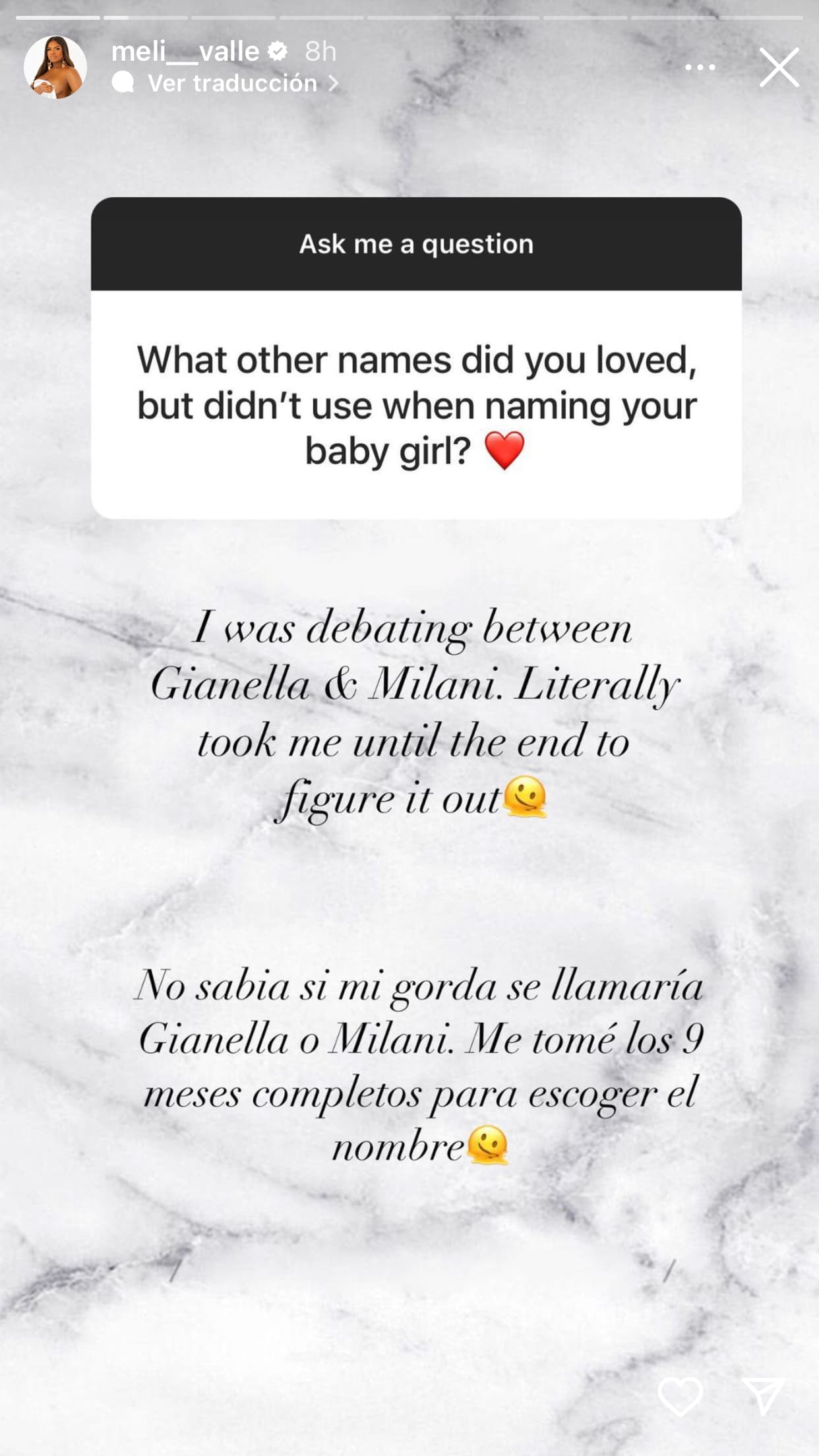 "No sabía si mi 'Gorda'
<b> se llamaría Gianella o Milani</b>", admitió. 
<br>