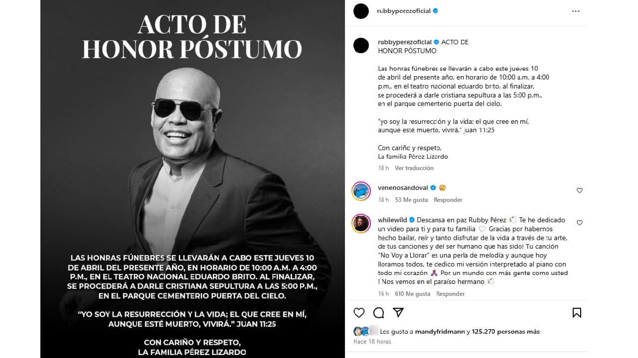 Los detalles del funeral de Rubby Pérez.