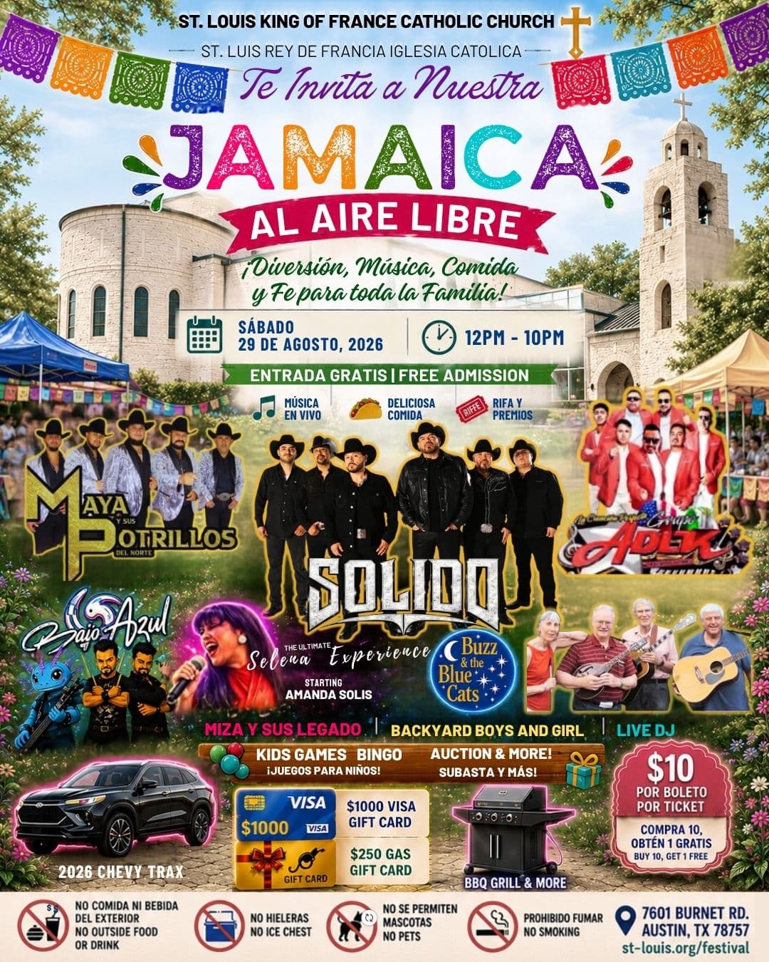 Este 29 de agosto ven a disfrutar de la Gran Jamaica de la Iglesia St. Luis Rey!