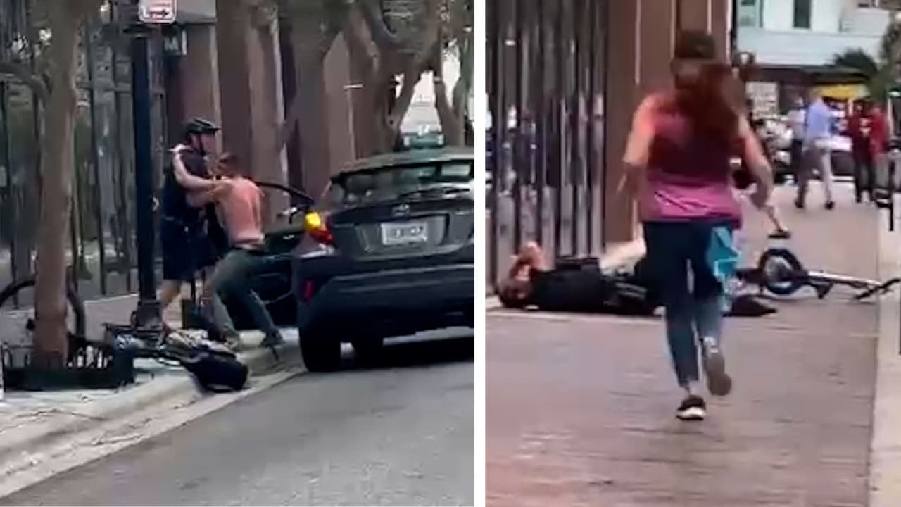 Un conductor arrastra a un oficial tras una parada de tráfico