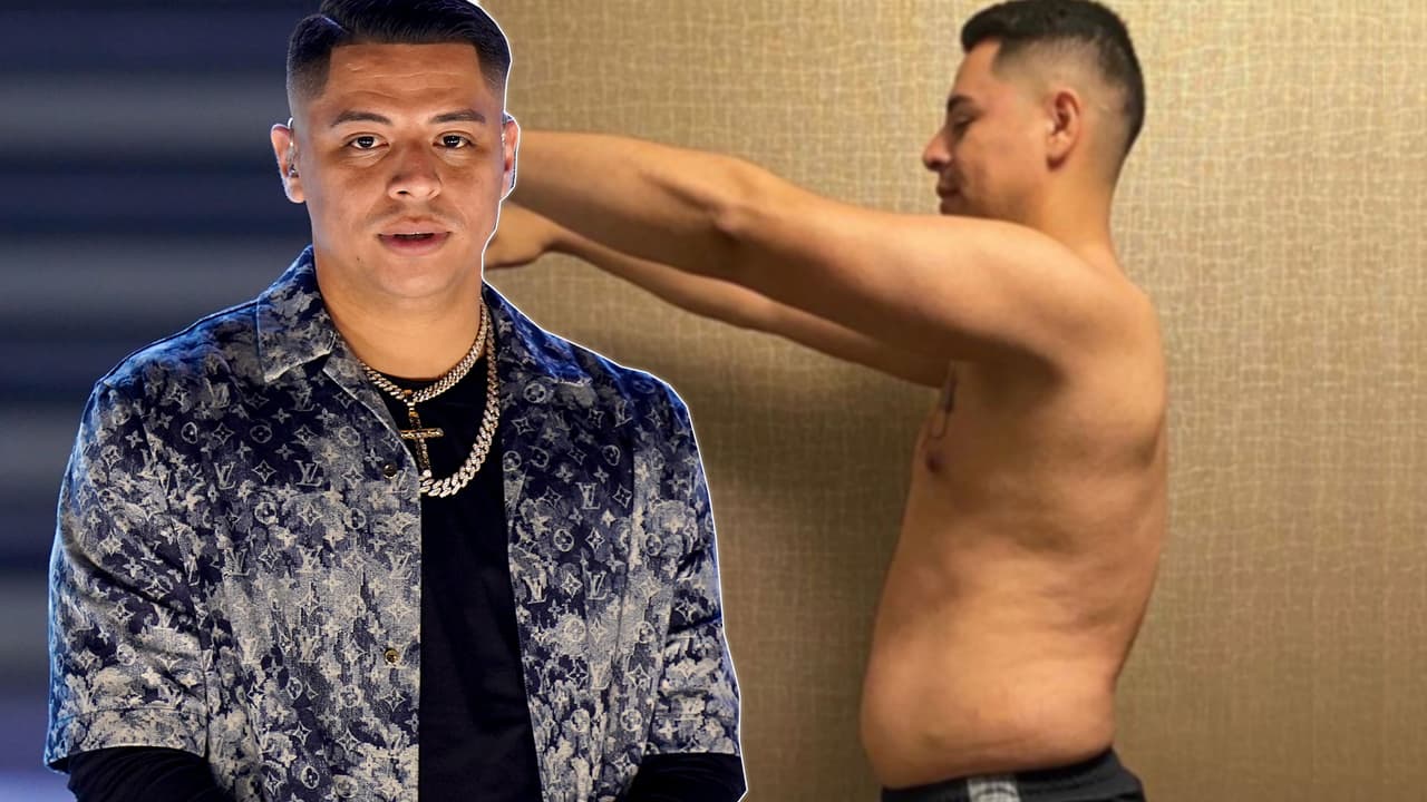 Tras iniciar un reto con Betto Sierra hace seis meses, el vocalista de Grupo Firme ha acudido a diferentes entrenadores que lo apoyan en su meta para estar en forma y hoy, puede presumir un abdomen de lavadero.