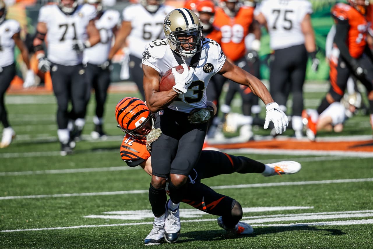 Y cuando parecía que así se iría el juego al medio tiempo, los Bengals perdieron el ovoide en intercepción y acabó en pase de anotación a Thomas de 17 yardas de parte de Brees para el 35-7.