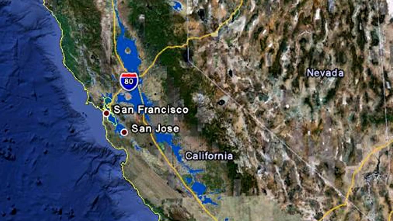 Proyección de las inundaciones en el Valle Central de California en el escenario de una tormenta 'ARk'.
