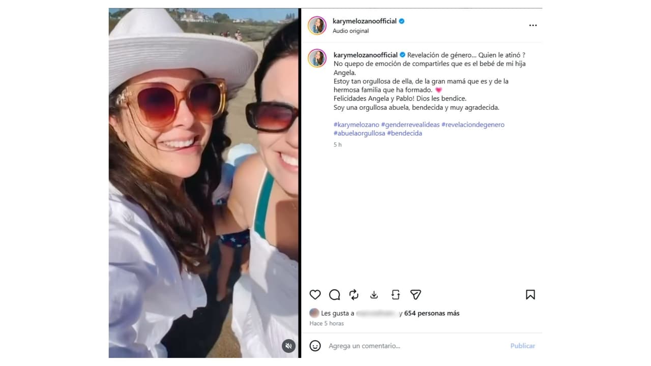 Karyme Lozano será abuela de un varón.
