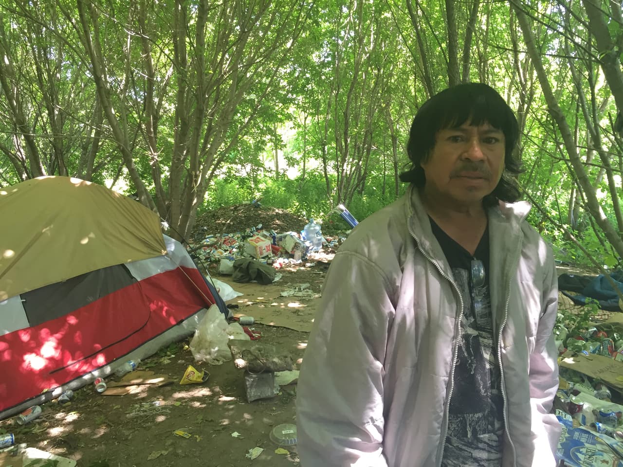 El campamento en el que viven trabajadores indigente en Chicago