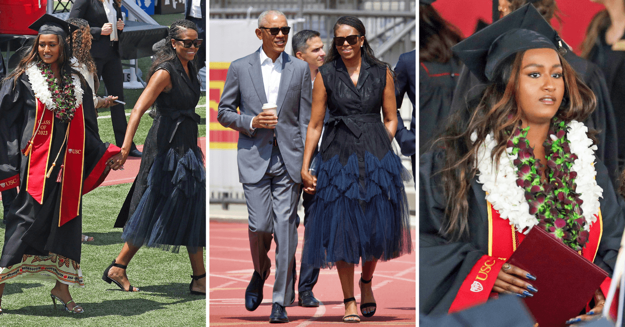 Barack y Michelle Obama en la graduación de su hija Sasha