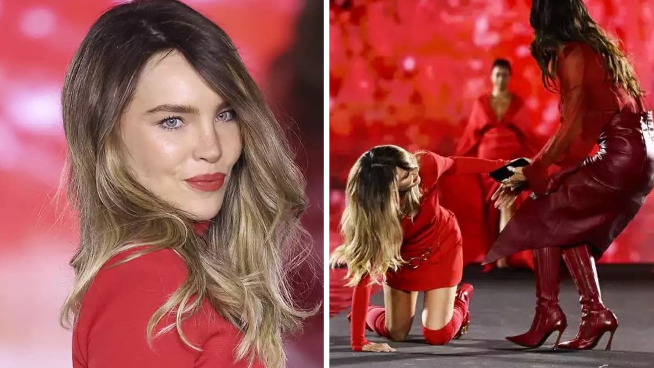 Belinda sufre tremenda caída en plena pasarela en París y Anitta la salva