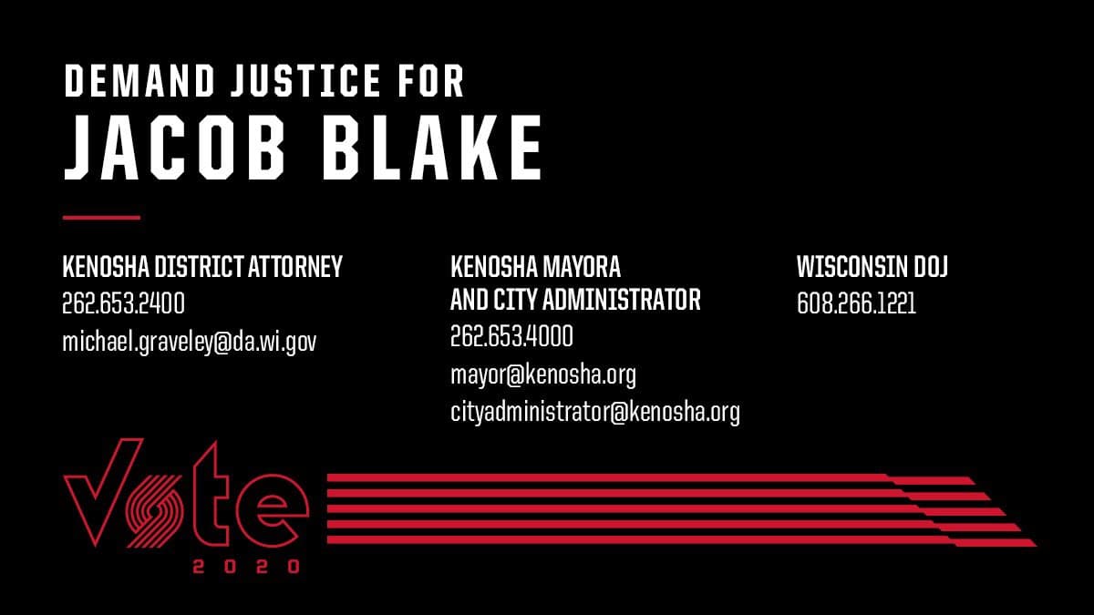 Portland Trail Blazers | Tras el caso de Jacob Blake, estos equipos se pronunciaron en contra del racismo a través de sus cuentas de redes sociales.