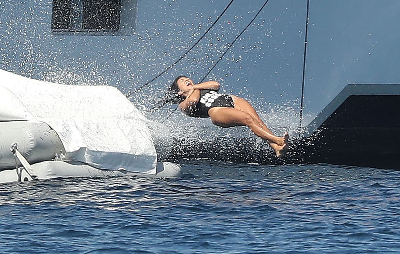 Kourtney y su mamá se tiraron varias veces de la "resbaladilla".