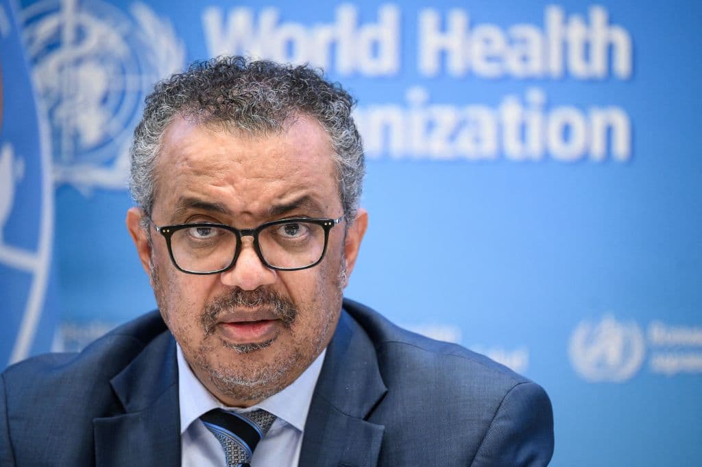 El director de la OMS, Tedros Adhanom Ghebreyesus, en una conferencia de prensa en Ginebra el 20 de diciembre del 2021.