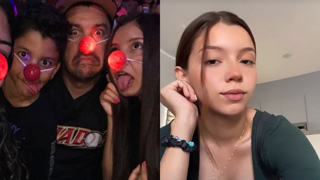 En la foto de la izquierda aparece Luis Ángel 'El Flaco' junto a su hijo Luis y su hijastra María Fernanda.