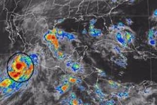 Imagen de satélite del huracán Odile del Servicio Meteorológico Nacional mexicano.