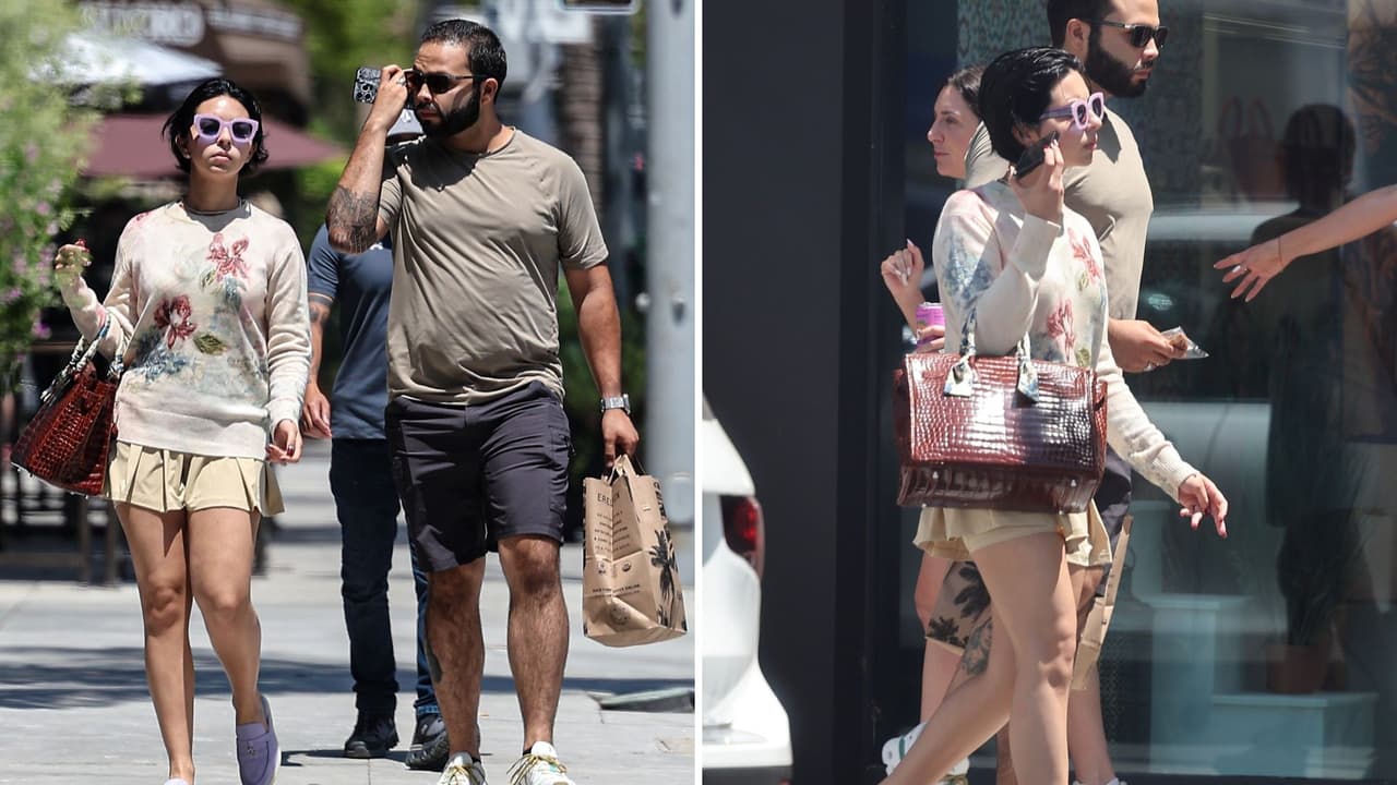 Ángela Aguilar de paseo en Los Ángeles con su hermano Leonardo.