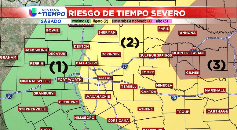 Un frente frío con la capacidad de producir tornados pasará por el norte de Texas