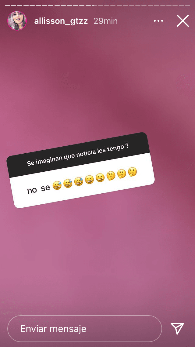 Así sucedió el 6 de enero de 2021, cuando compartió con ellos que les tenía una noticia. Algunos comenzaron a escribirle si se trataba de su regreso a las telenovelas. 
<br>