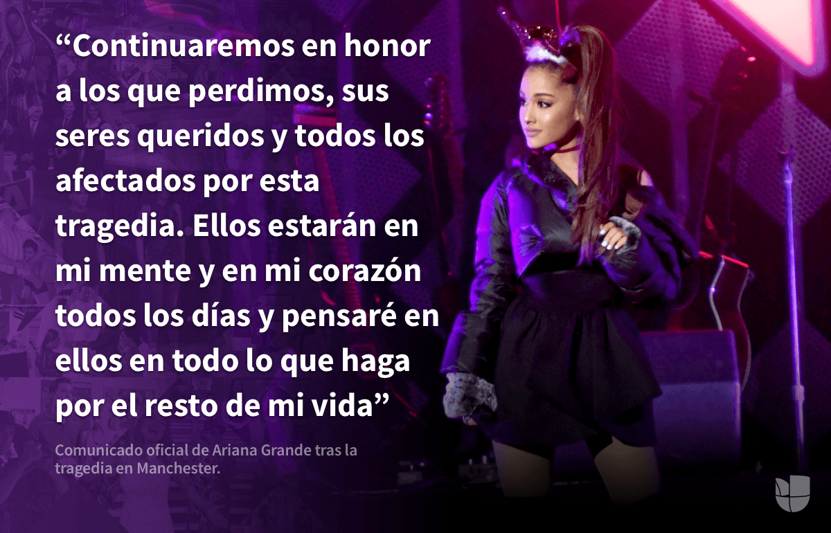 "No dejaremos que gane el odio" el poderoso mensaje de Ariana Grande después del atentado al Manchester Arena