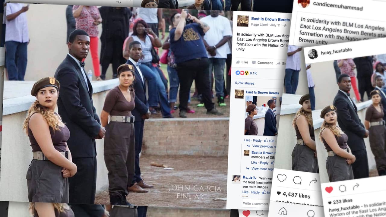 Photo of Brown Berets standing with Black Lives Matter in Los Angeles goes viral 